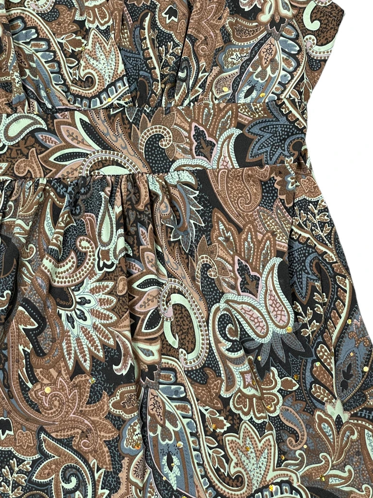 Midnight Paisley Wrap Top (S)