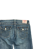 Medium Wash Flare Jeans with Contrast Stitching (M)