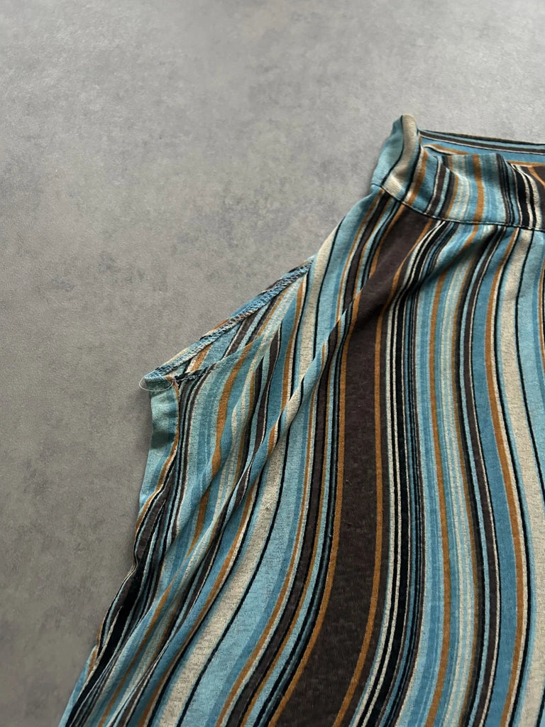 Y2k striped blue top