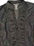 Elegant Black Vest with Lace Lingerie Accents (S)