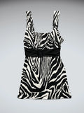 Zebra Print Belted Tunic Top (S)