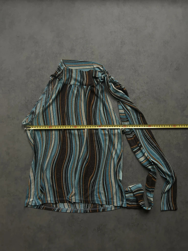 Y2k striped blue top