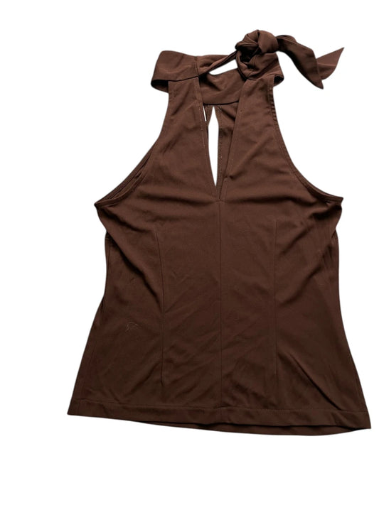 Brown Bow Tie Halter Top (S)