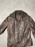 brown leather jacket