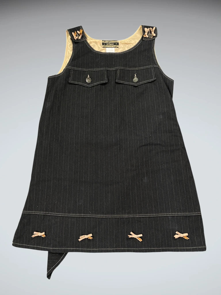 Bill Tormade Black Pinstripe Bow Detail Dress (M)