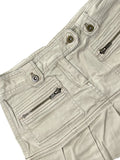 Beige Pleated Hem Skirt with Zip Pockets (S)