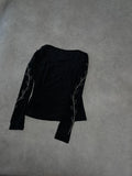 top with gems decoration on the sleeves