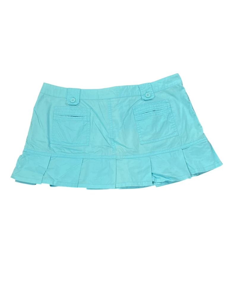 Instant Adion Turquoise Cotton Cargo Mini Skirt (XL)