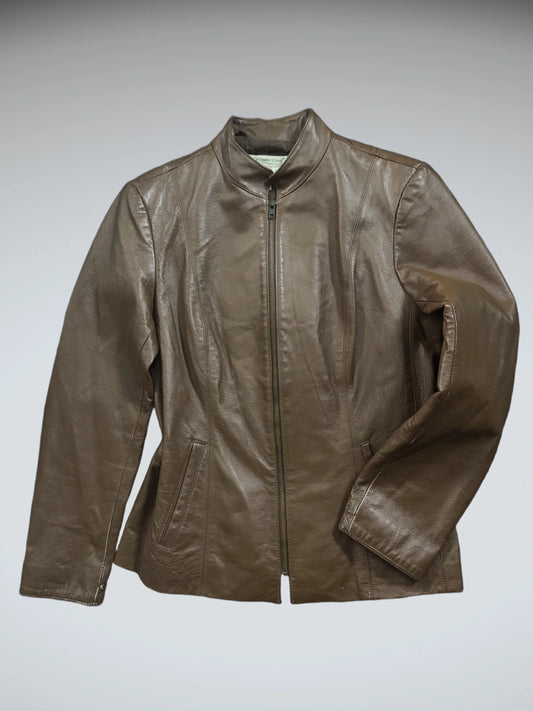 Coldwater Creek Brown Genuine Leather Jacket (S)