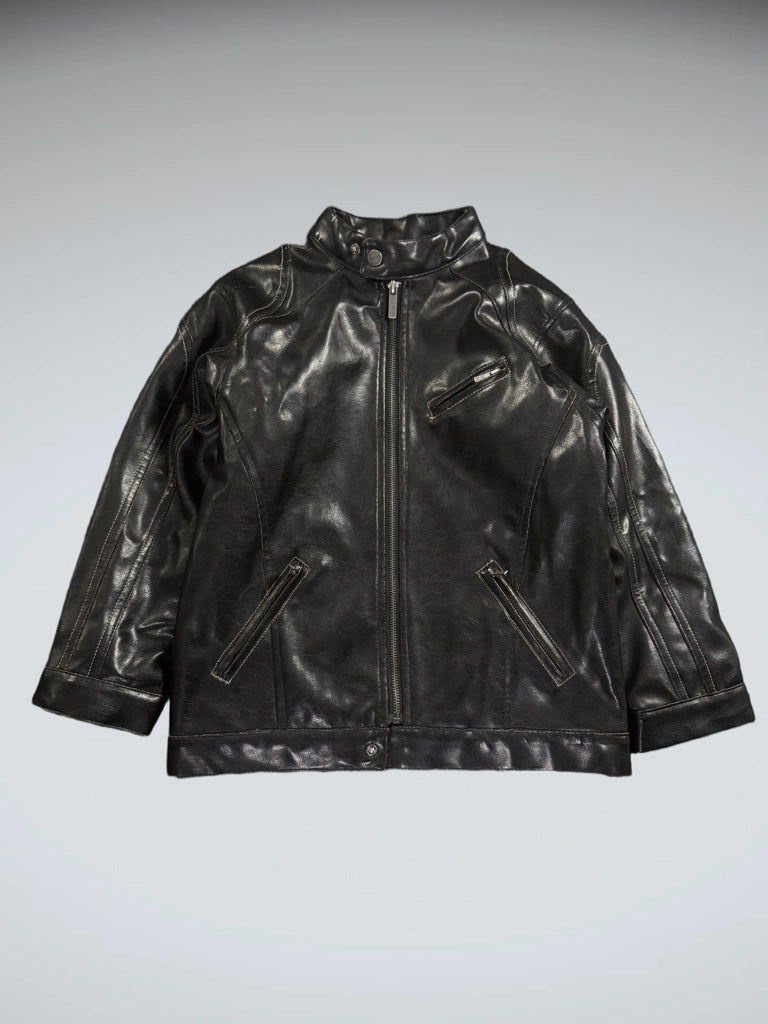 Kenneth Cole Reaction Black Leather Jacket Women (S)