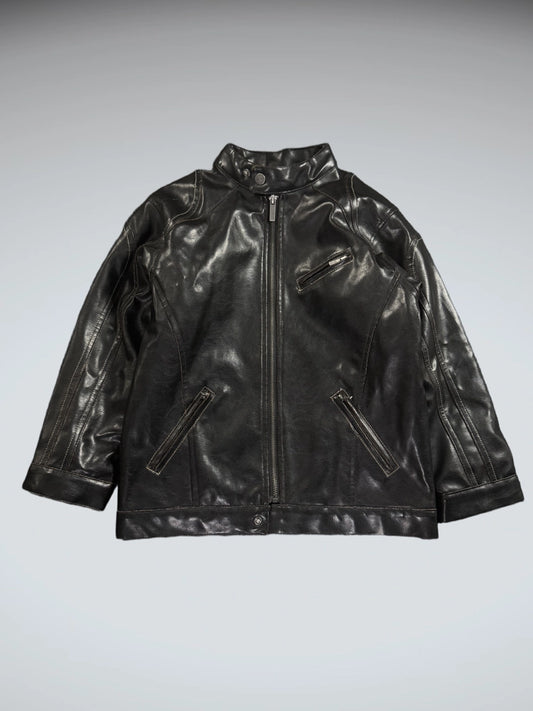 Kenneth Cole Reaction Black Leather Jacket Women (S)