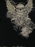 Y2K Black Skull Print Cotton Top (L)