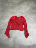 red lace long sleeve top (S)
