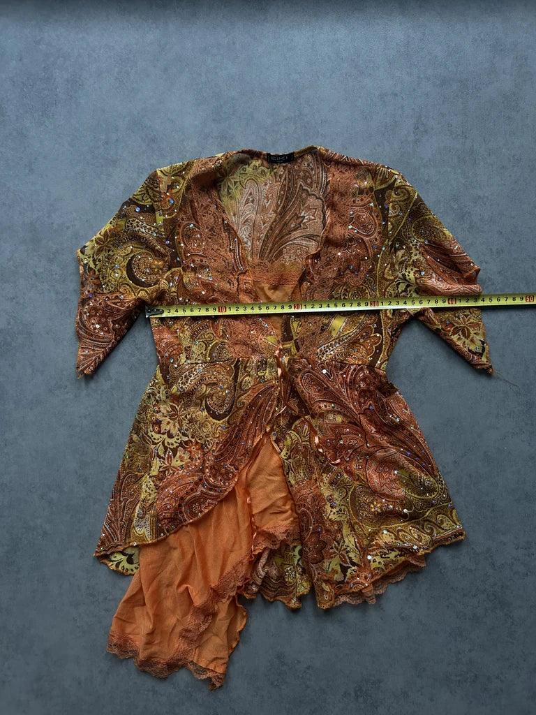 Orange print top
