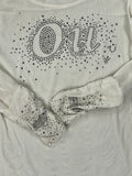Phido Beige Rhinestone Vintage Top (M)