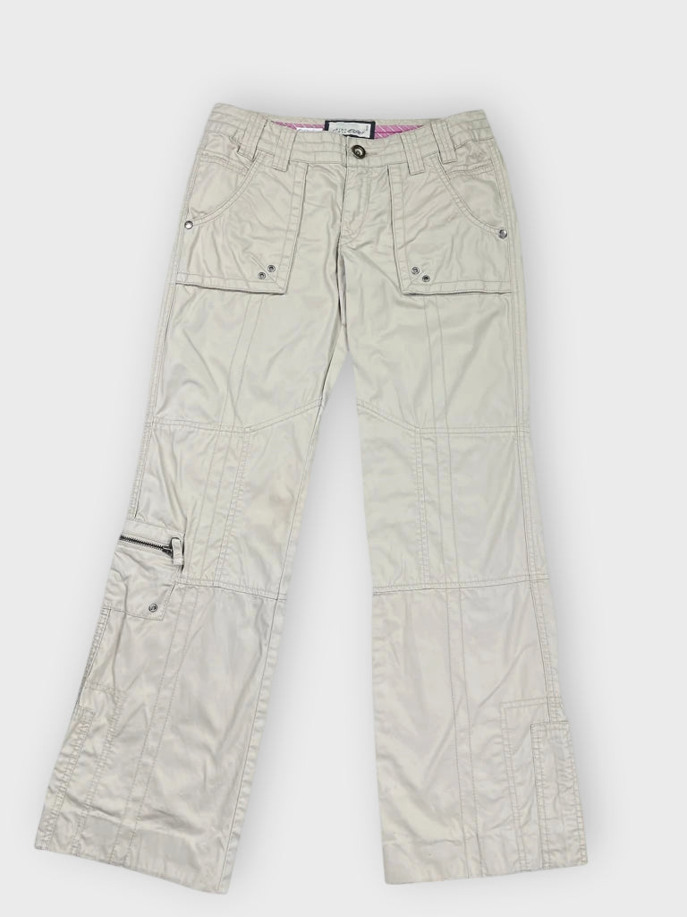 front view, Esprit Beige Wide-Leg Pants, vintage Y2K second hand piece