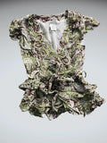 Green Paisley Wrap Blouse (S)
