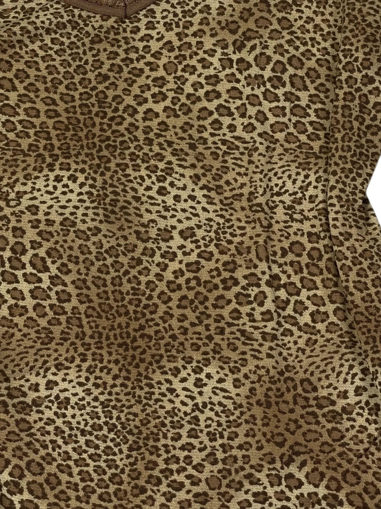 Vintage jaguar print deep v-neck top (S)
