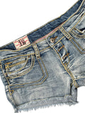 light washed denim hotpants (M)