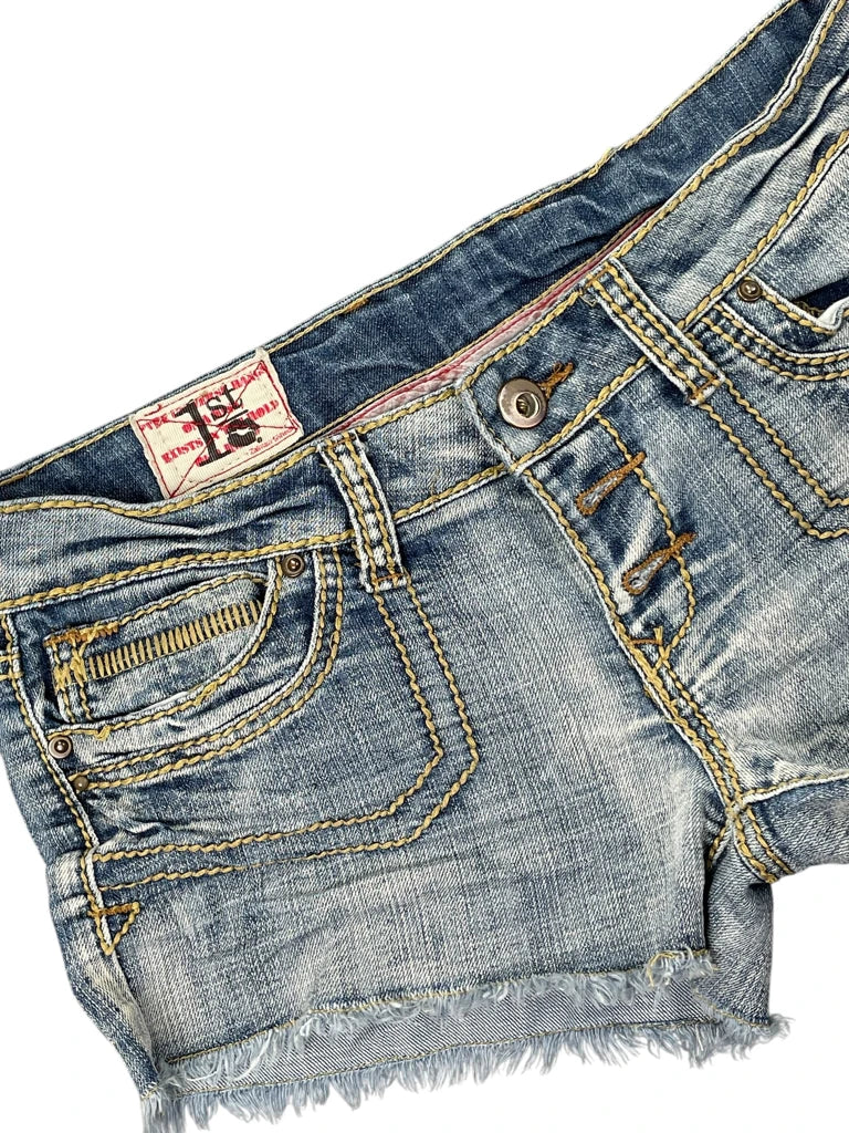 light washed denim hotpants (M)
