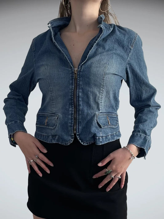 garage mood – cropped denim coat (M?)