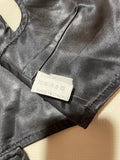 Edgy Cropped U-Neck Vest Gray Faux Leather Grunge Chic (S)