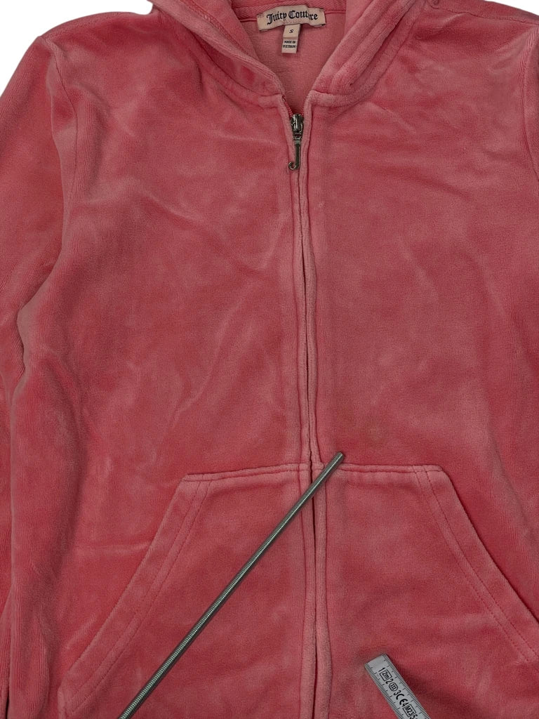 Pink Floral Backprint Zip Hoodie (S)