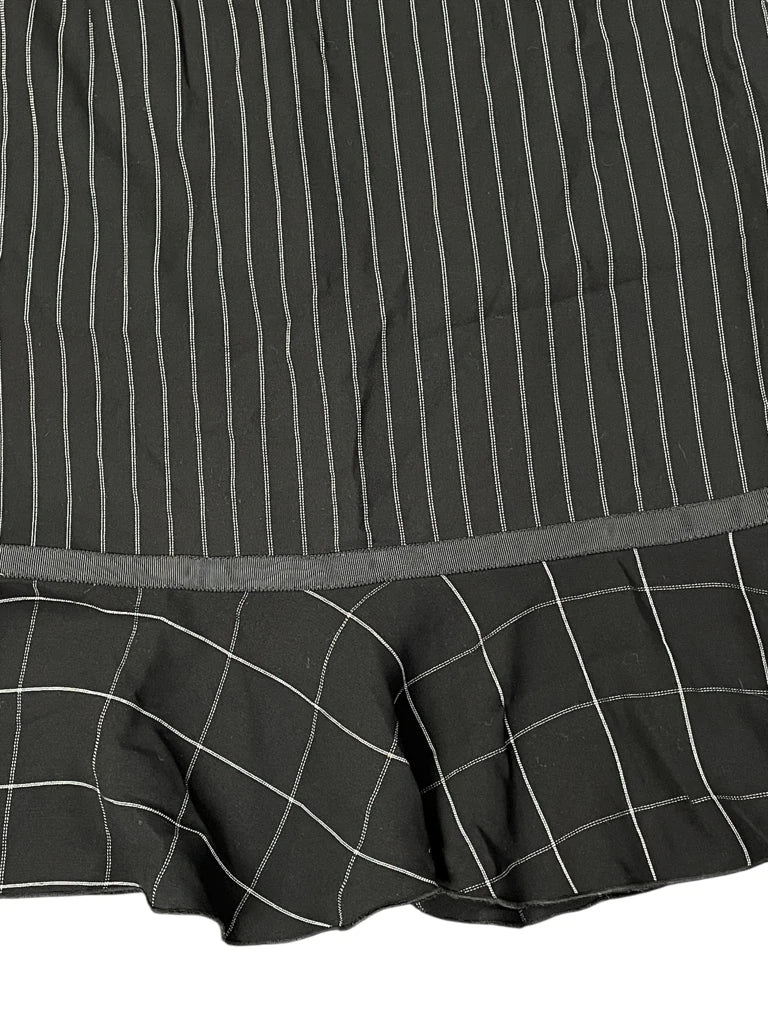 Monochrome Check & Stripe Mini Skirt (M)
