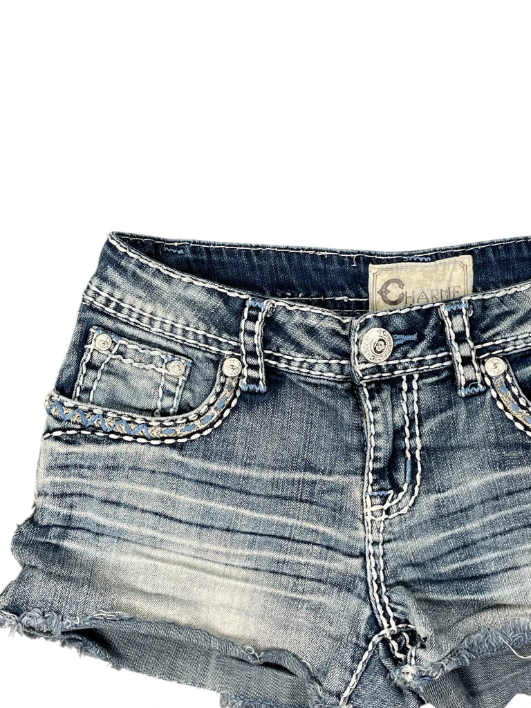 Charme Faded Stripe Denim Hotpants (S)