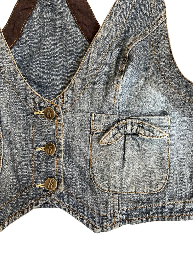blue loops – y2k denim corsage (XL)