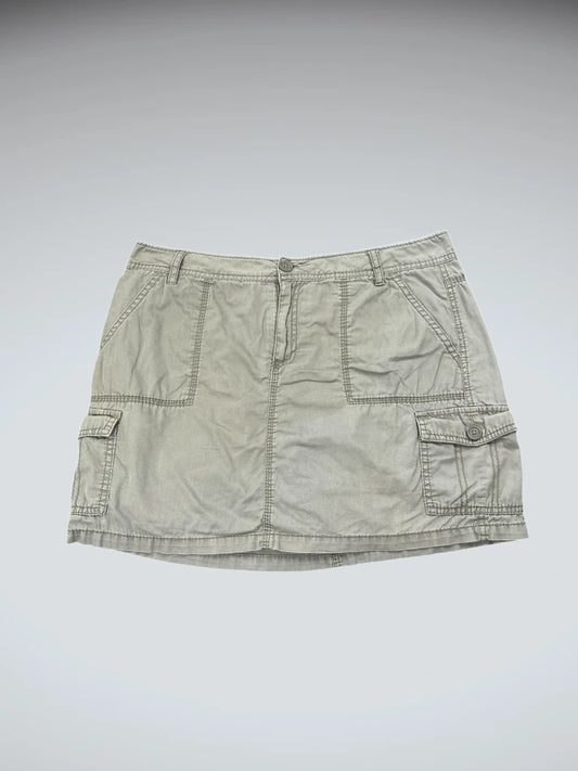 Grey Cargo Cotton Mini Skirt (L)