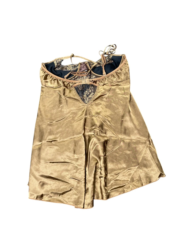 Golden Brown Satin Lace Camisole (S)