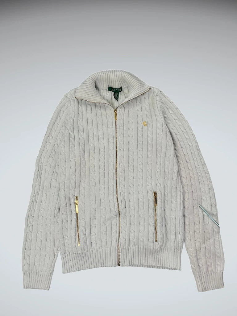 Polo Ralph Lauren White Cable Knit Sweater (M)