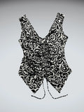 Black and White Baroque Pointed Hem Top (XS)
