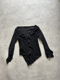 2000s ruffles top goth