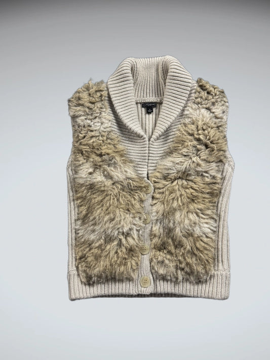 Ann Taylor Beige Acrylic Vintage Vest Women (S)