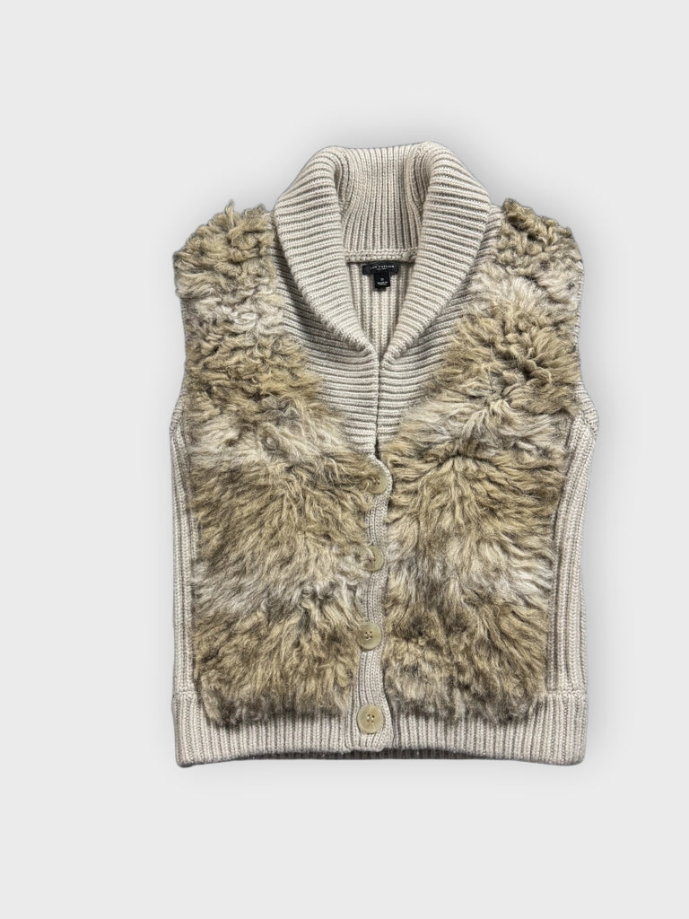 Ann Taylor Beige Acrylic Vintage Vest Women (S)