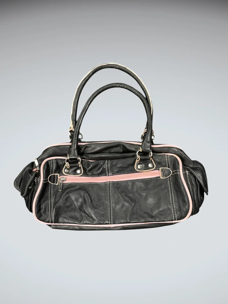 Black and Pink Trim Tote Bag (ONESIZE)