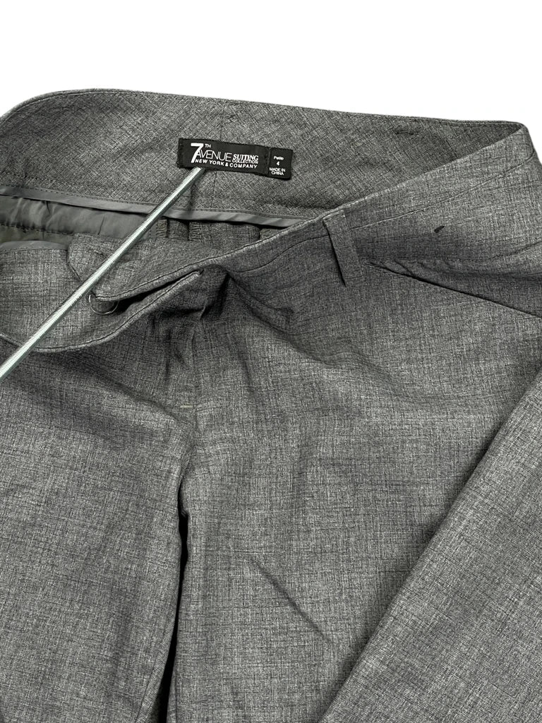 7Avenue Grey Textured Suit Pants (S)