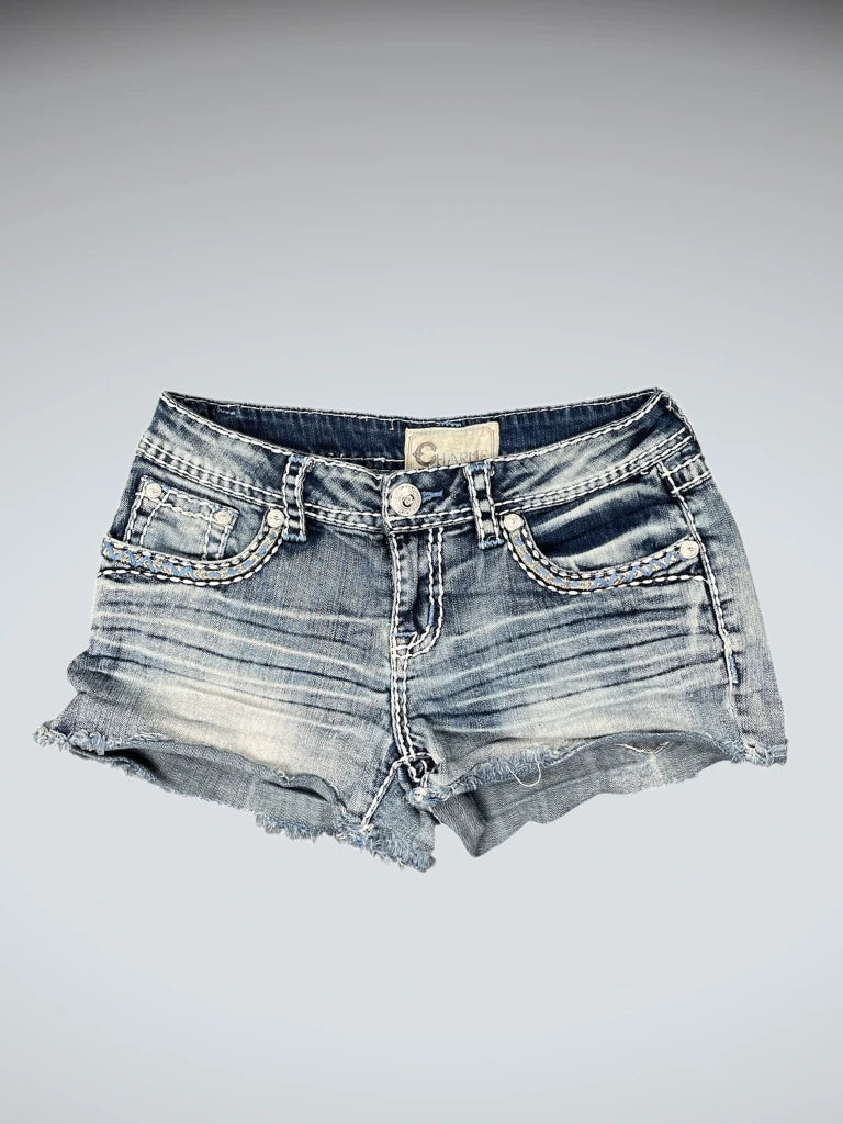 Charme Faded Stripe Denim Hotpants (S)
