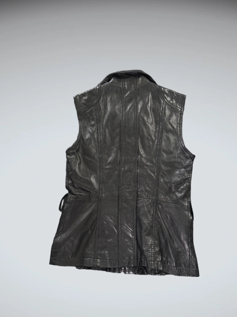 Kenneth Cole Black Genuine Leather Vest Women (XS)