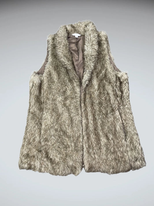 Charlie Beige Faux Fur Vest (S)