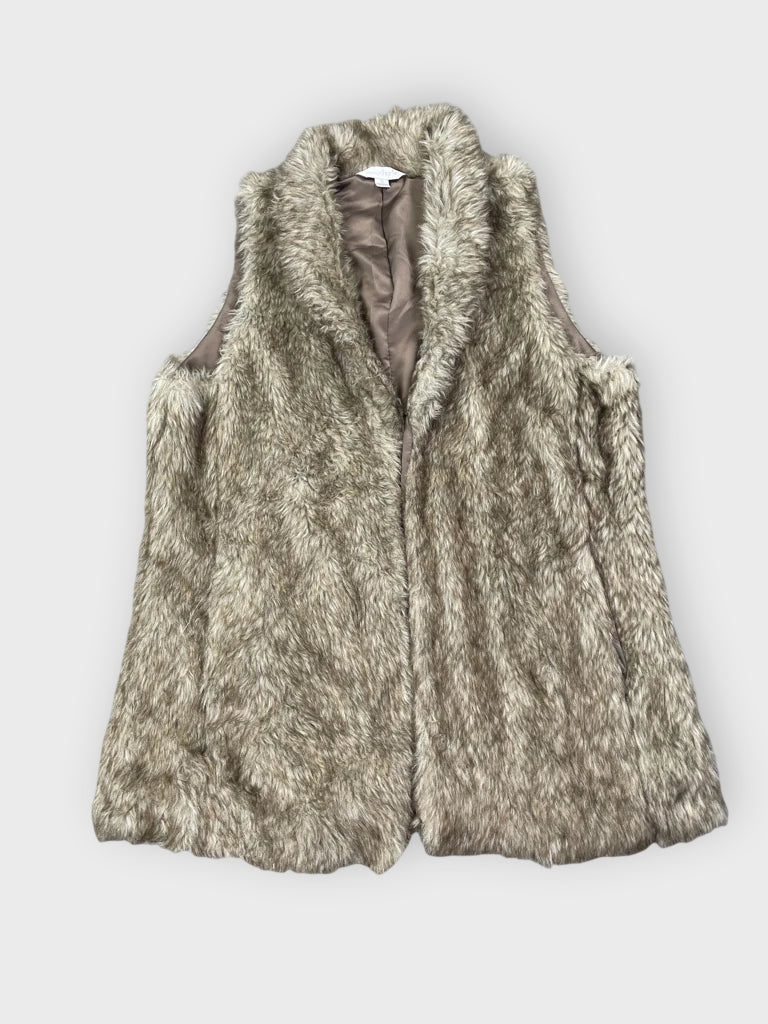 Charlie Beige Faux Fur Vest (S)