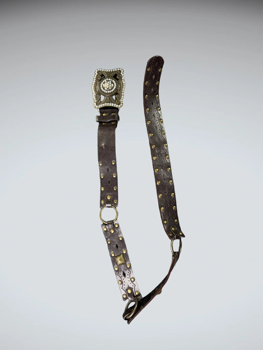Statement Studded Dark Brown Belt (ONESIZE)