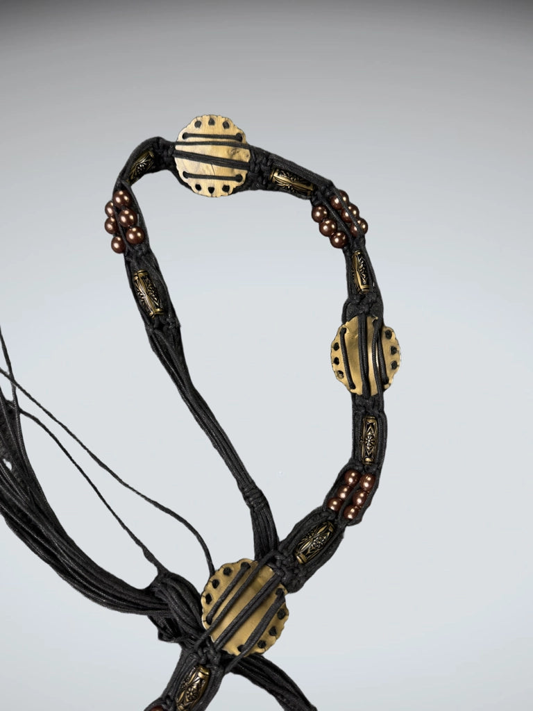 Chic Black Rope Tassel Waist Belt (ONESIZE)