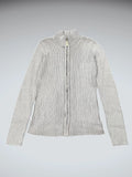 Ruff Hewn Grey Ribbed Full-Zip Cardigan (M)