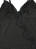 Delicates Black Lace Trim Vintage Top (L)