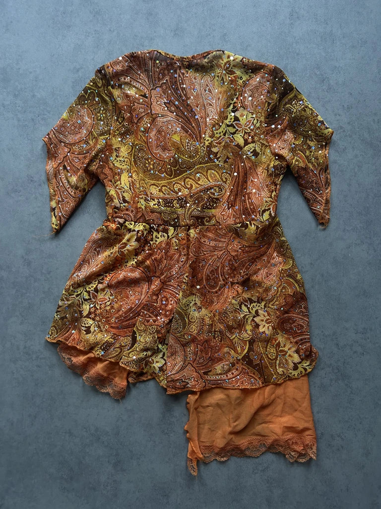 Orange print top