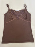 Brown Lace Detail Camisole Top (M)