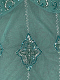 Light Blue Shiny Pattern Dress Top (L)